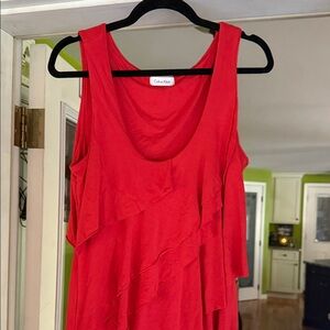 Calvin Klein Vibrant Red Layered Dress